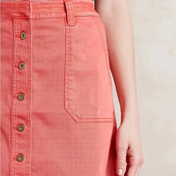 PILCRO AND THE LETTERPRESS by ANTHROPOLOGIE Chino Skirt‎ in Red Rouge - Picture 4 of 9